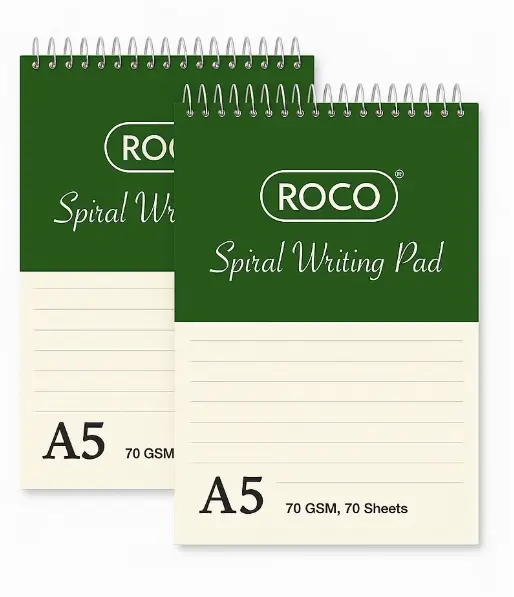 [LP10997] Roco Spiral Writing Pad A5 70 Sheets 140 Pages