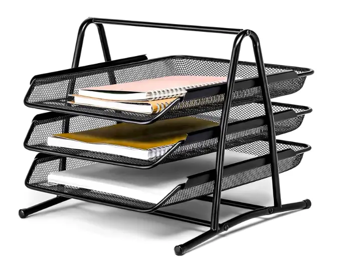 Desk Organizer 4 Compartments Black
