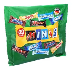 Mini Mars, Mini Snickers, Mini Twix, Mini Bounty, Galaxy Minis 