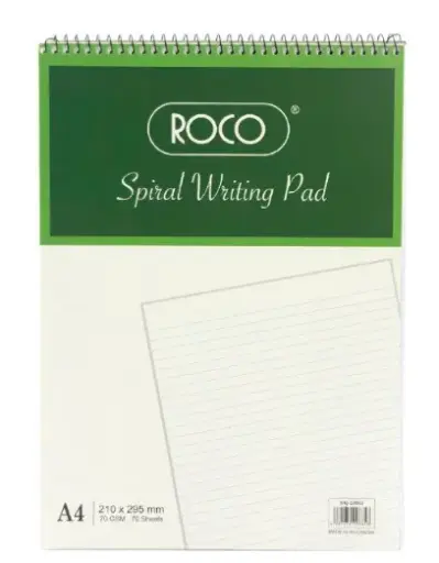 [ST-000200] Roco Standard Writing Pad Lined A4 White 40 Sheets