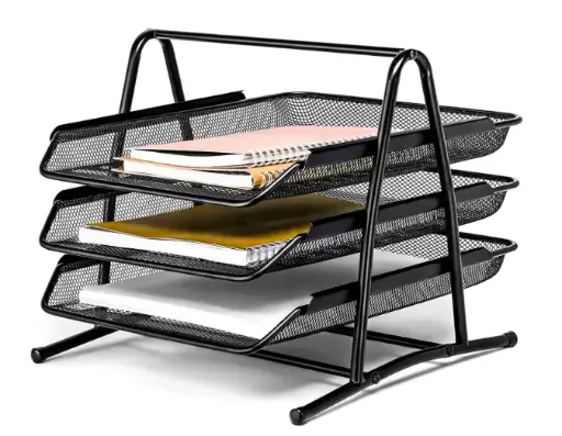Desk Organizer 4 Compartments Black